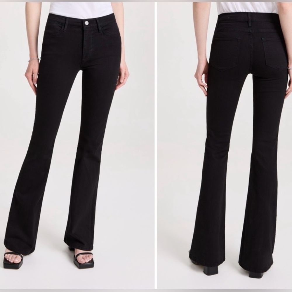 Frame Denim Black Flare Jeans